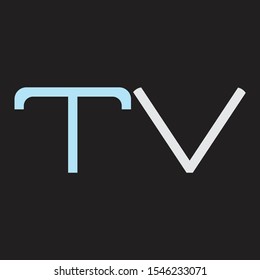 TV Abstrac logo vector Monogram isolated on black background