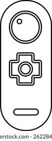 TV, Ac remote button icon flat and line isolated on transparent background. It is an electronic device to operate smart TV from a distance technology wirelessly power for app and web