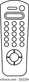 TV, Ac remote button icon flat and line isolated on transparent background. It is an electronic device to operate smart TV from a distance technology wirelessly power for app and web