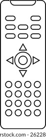 TV, Ac remote button icon flat and line isolated on transparent background. It is an electronic device to operate smart TV from a distance technology wirelessly power for app and web