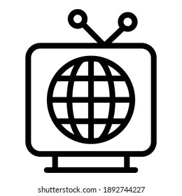 Tv actualization icon. Outline tv actualization vector icon for web design isolated on white background
