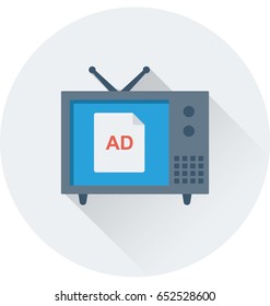 Tv Ad Vector Icon