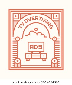 TV ADVERTISING AND ILLUSTRATION ICON CONCEPT