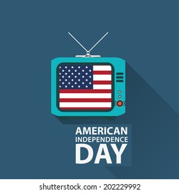 tv with american flag July 4th Independence and Patriotic Symbols