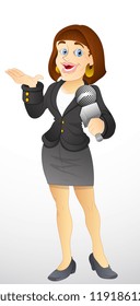 TV Anchor Vector Illustration