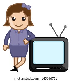 TV Anchor - Vector Illustration