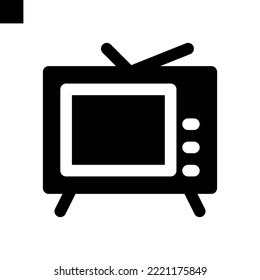 tv antenna icon solid style vector illustration