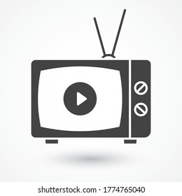 Tv Con Icono De Antena, Vector