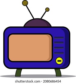 TV con icono de antena. Aparatos vectoriales.