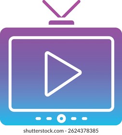 Icono de Vector de App de televisión. Se puede utilizar para aplicaciones de impresión, móviles y de Web.