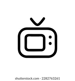 Icono vectorial de aplicación de TV, estilo de esquema, aislado en fondo blanco.