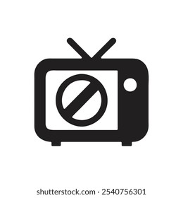 TV Ban Icon on white background