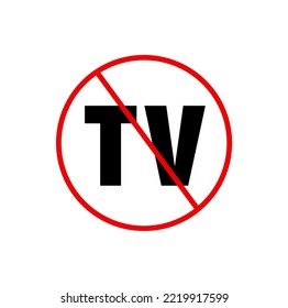 Icono vectorial prohibido de TV. No hay icono vectorial de TV.