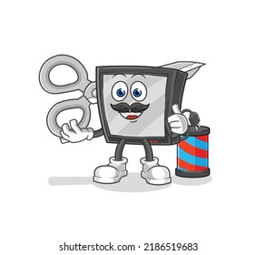 the tv barber cartoon. cartoon mascot vector