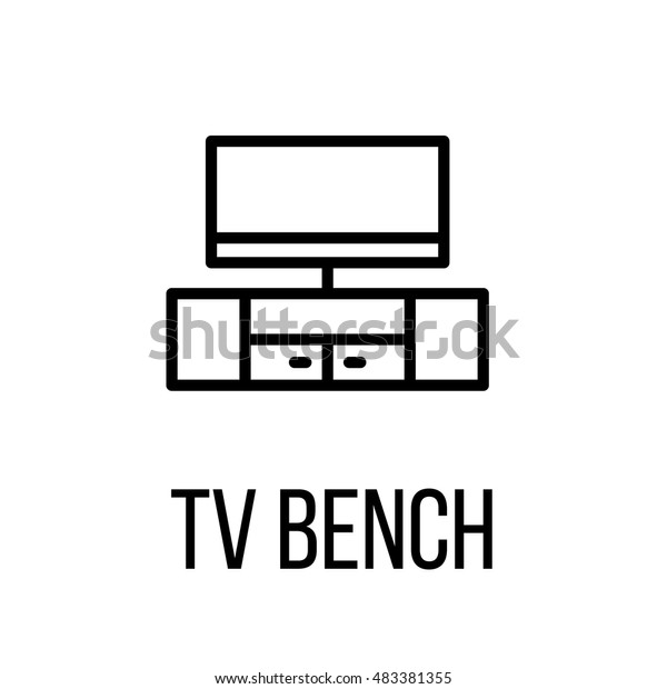 Tv Bench Icon Logo Modern Line Stock Vector Royalty Free 483381355