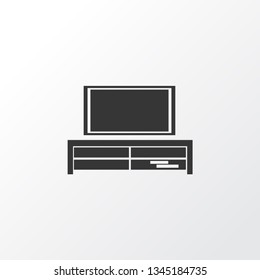 Tv bench icon symbol. Premium quality isolated television element in trendy style.