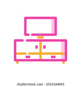 tv bench violet orange icon