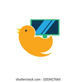 Tv Bird Logo Icon Design