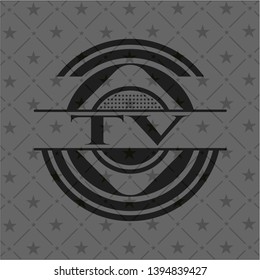 TV black emblem. Vector Illustration. Detailed.