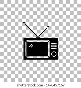 TV. Black flat icon on a transparent background. Pictogram for your project