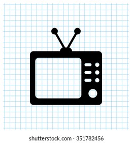 TV - black vector icon