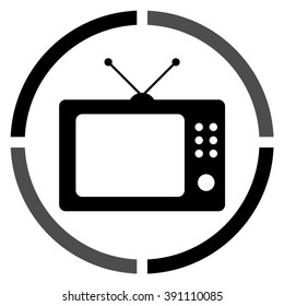 TV  - black vector icon
