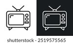 TV black and white icon.