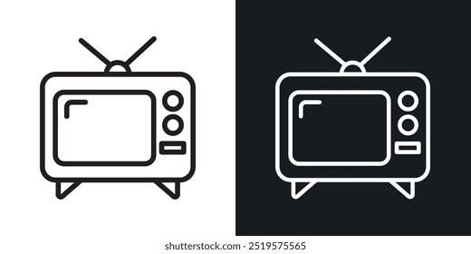 TV black and white icon.