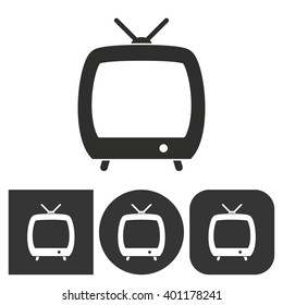 TV   -  black and white icons. Vector illustration. 