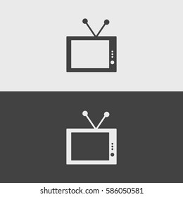 TV black and white icons.illustration isolated vector sign symbol