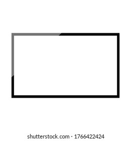 TV with blank white LED flat screen isolated on white background