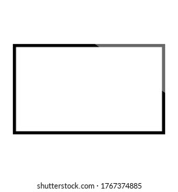 TV with with blank white wide flat LED screen isolated on white background. vector illustration