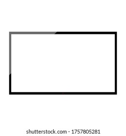 TV with blank white wide LED screen isolated on white background. vector illustration 