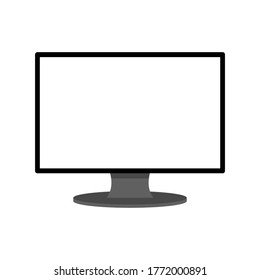 TV with blank white wide screen isolated on white background. vector illustration 