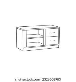 TV Board line minimalist interior design, illustration vector Design Template, suitable for your company