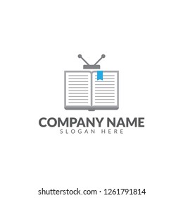 TV book logo vector design template