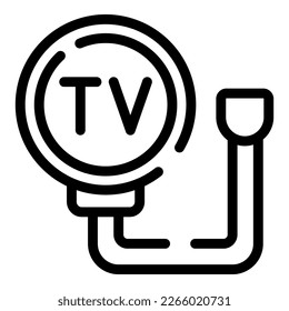 Tv box cable icon outline vector. Smart monitor. Home remote