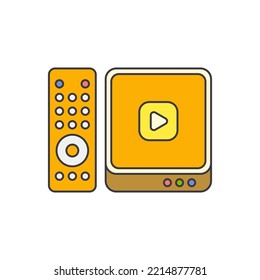 Tv box icon in color, isolated on white background 