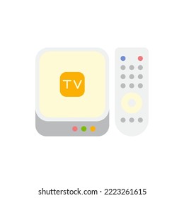 Tv box icon in color, isolated on white background 