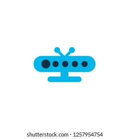 Tv box icon colored symbol. Premium quality isolated hardware element in trendy style.