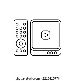 Tv box icon in line style icon, isolated on white background