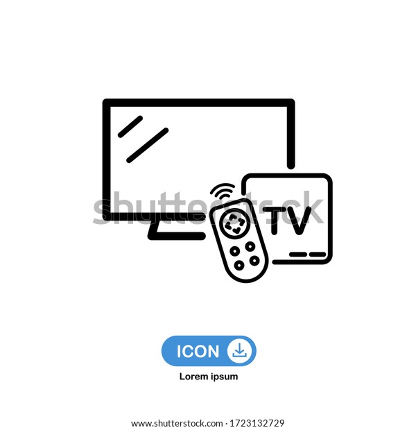 tv box icon
vector isolated on white
background.