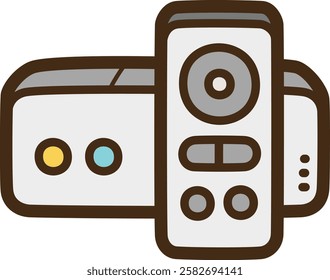 Tv box vector doodle illustration and graphic
