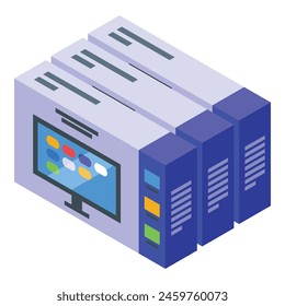 TV Boxes icon isometric vector. Home cinema. Digital monitor