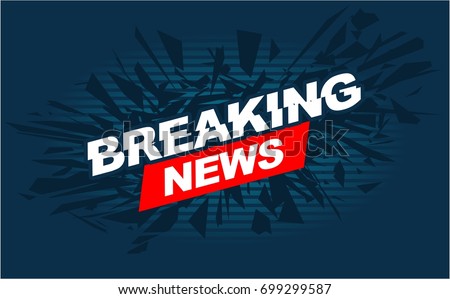 TV breaking news headline intro vector banner graphic design in white background