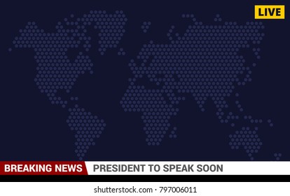 TV Breaking News Screen Background. Vector