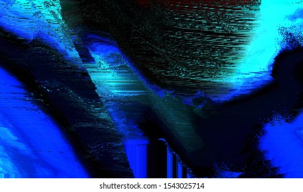 TV broadcast error. Wave distortion of poor-quality video signal. Digital noise. Abstract background glitch texture. Vector illustration.
