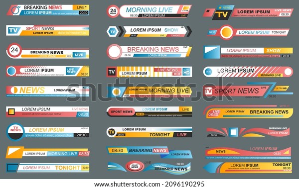 Tv Broadcast Title Set Television Broadcasting Stock Vector (Royalty ...