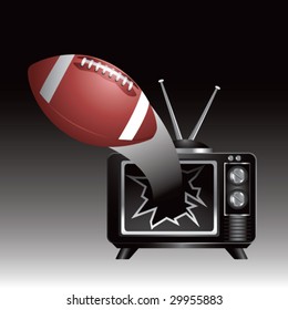 tv broken by football