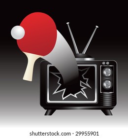 tv broken by ping pong paddle